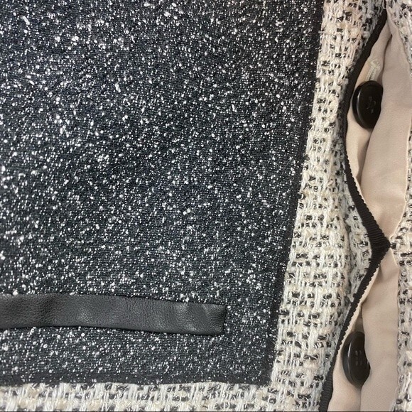 Ann Taylor Gray Gray Woven Collarless Parchwork Jacket & Skirt Set NEW - Picture 9 of 13